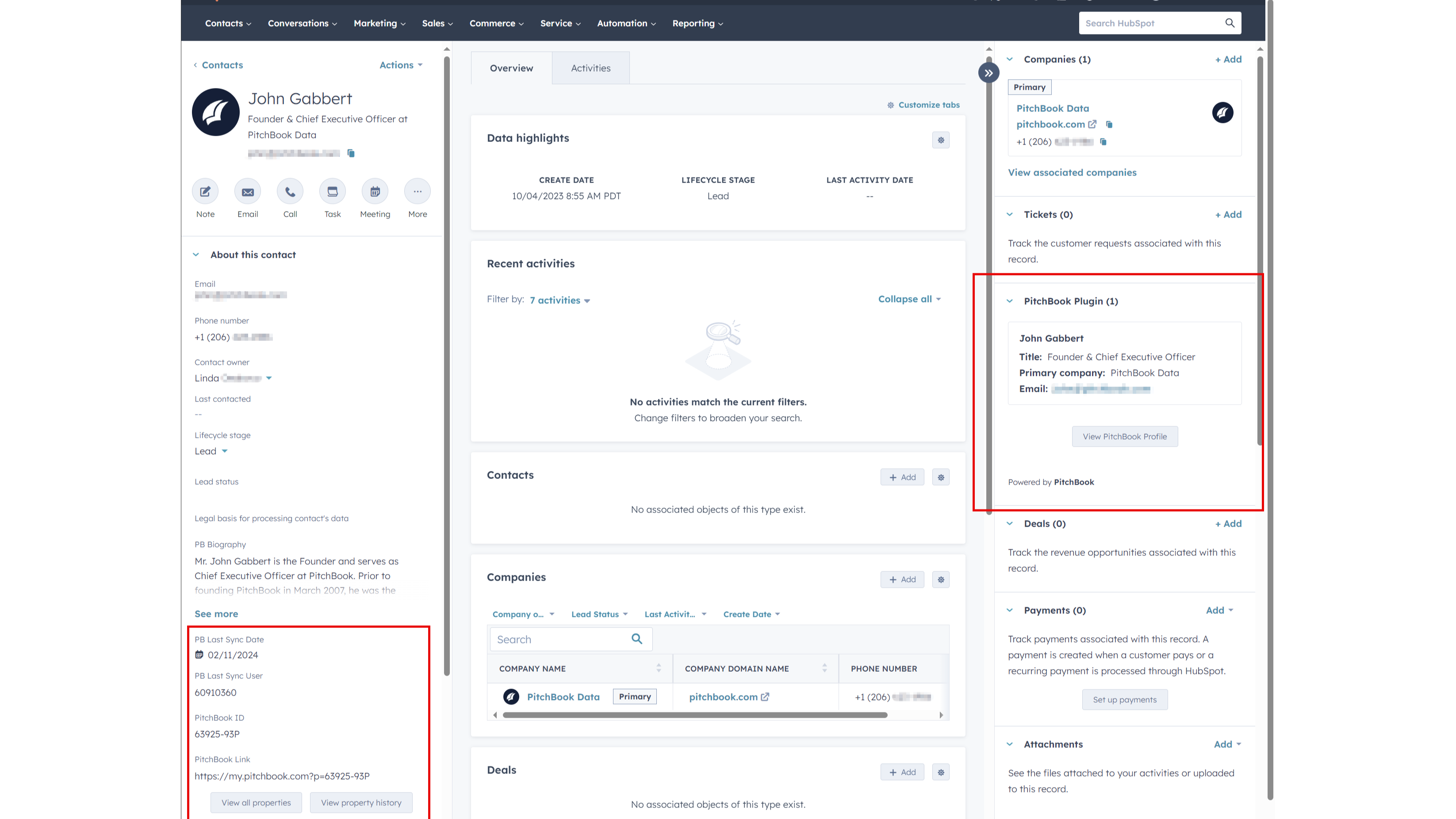 Enrich your Contact records with PitchBook data